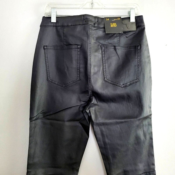 Lucky & Blessed Black Leather High-Rise Extreme Flare Jeans Women's Plus Size 20 - Picture 8 of 16